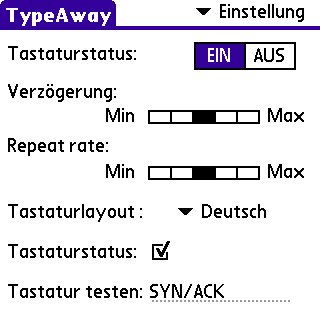 TypeAway Konfigurationsdialog