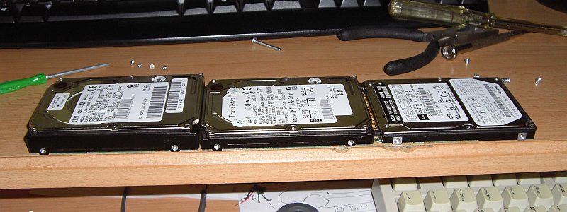 Riesen-HDD, große HDD, normale HDD