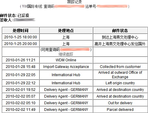 YANWEN Online-Tracking