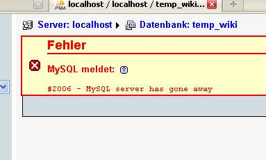 MySQL server has gone away