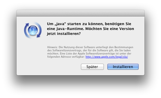 Fehlendes Java-Runtime