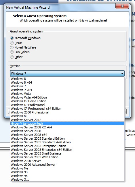 Supportliste der Windows-Betriebssysteme
