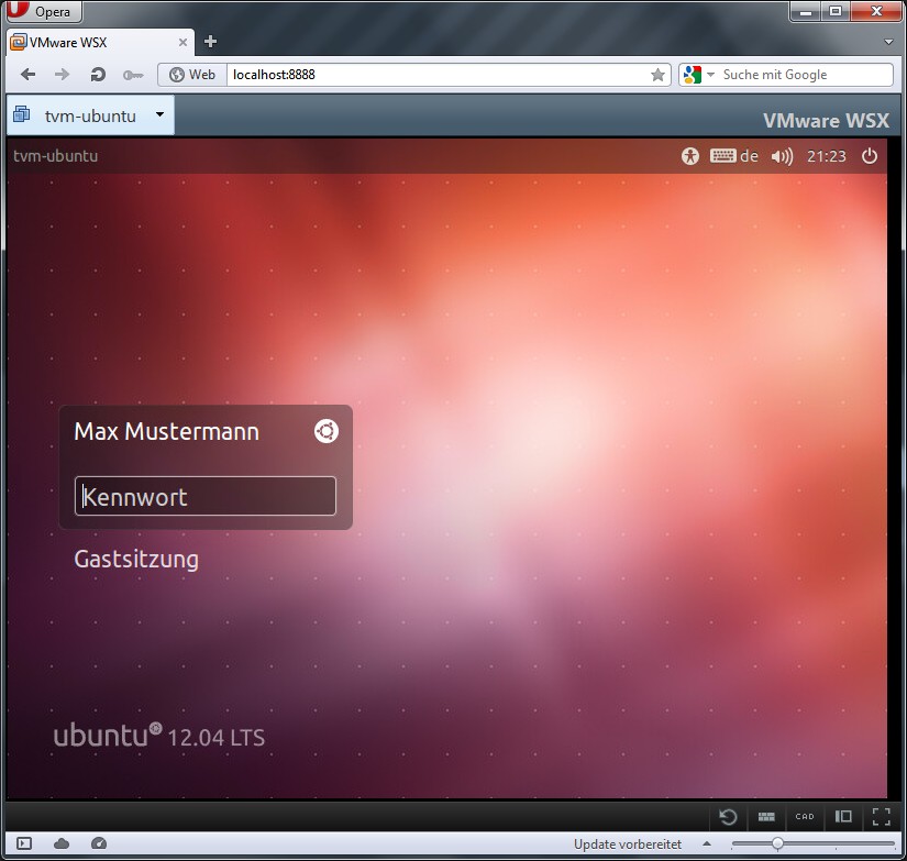 Aktive VM unter WSX