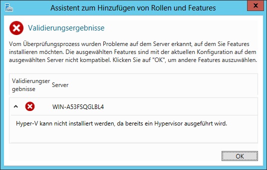 Hyper-V mag keine Nested Virtualization