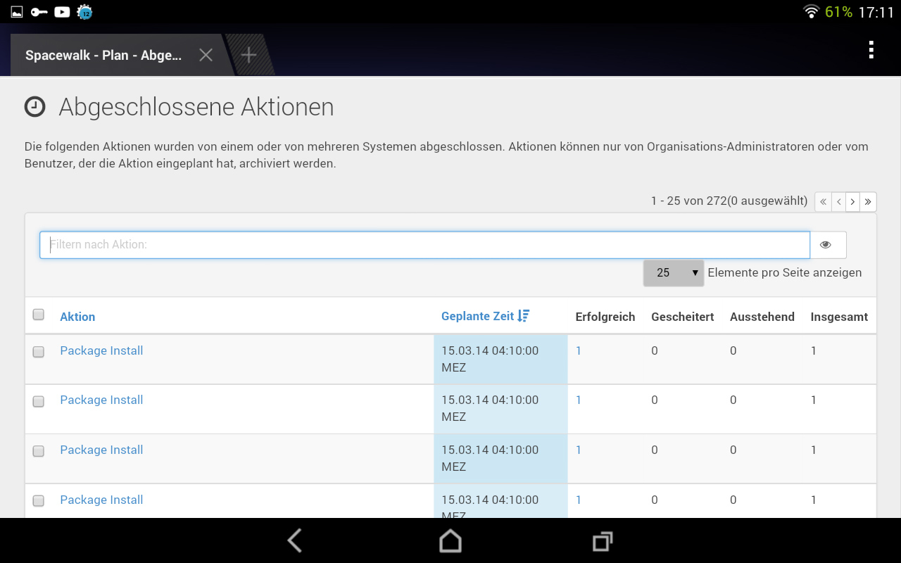 Zusammenfassung von System-Aktion