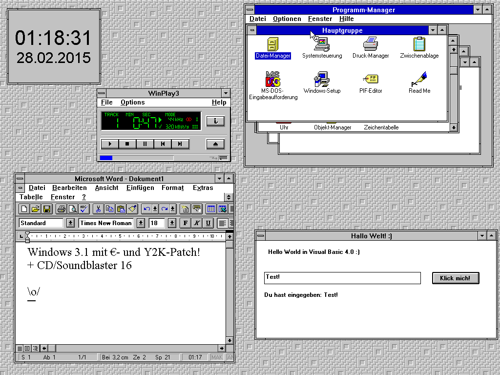 vRetro trip: MS-DOS 6.22 and Windows 3.1 in 2015 | cstan.io