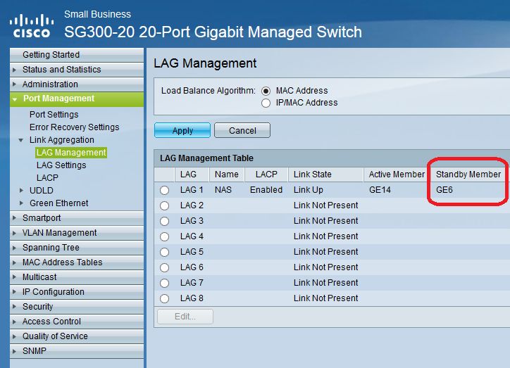 Standby LAG-Link