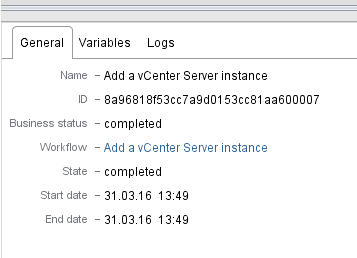 Workflow &amp;quot;Add a vCenter Server Instance&amp;quot;