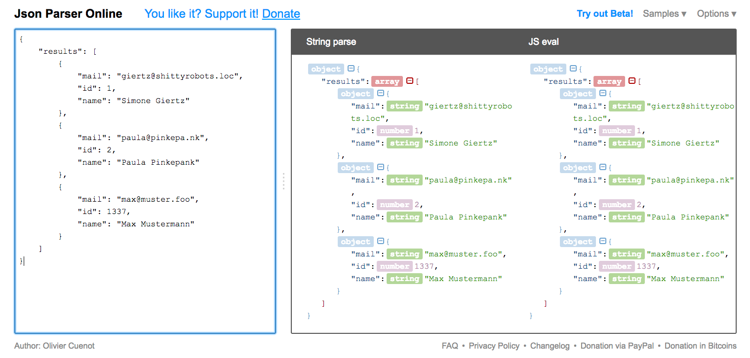 JSON parser