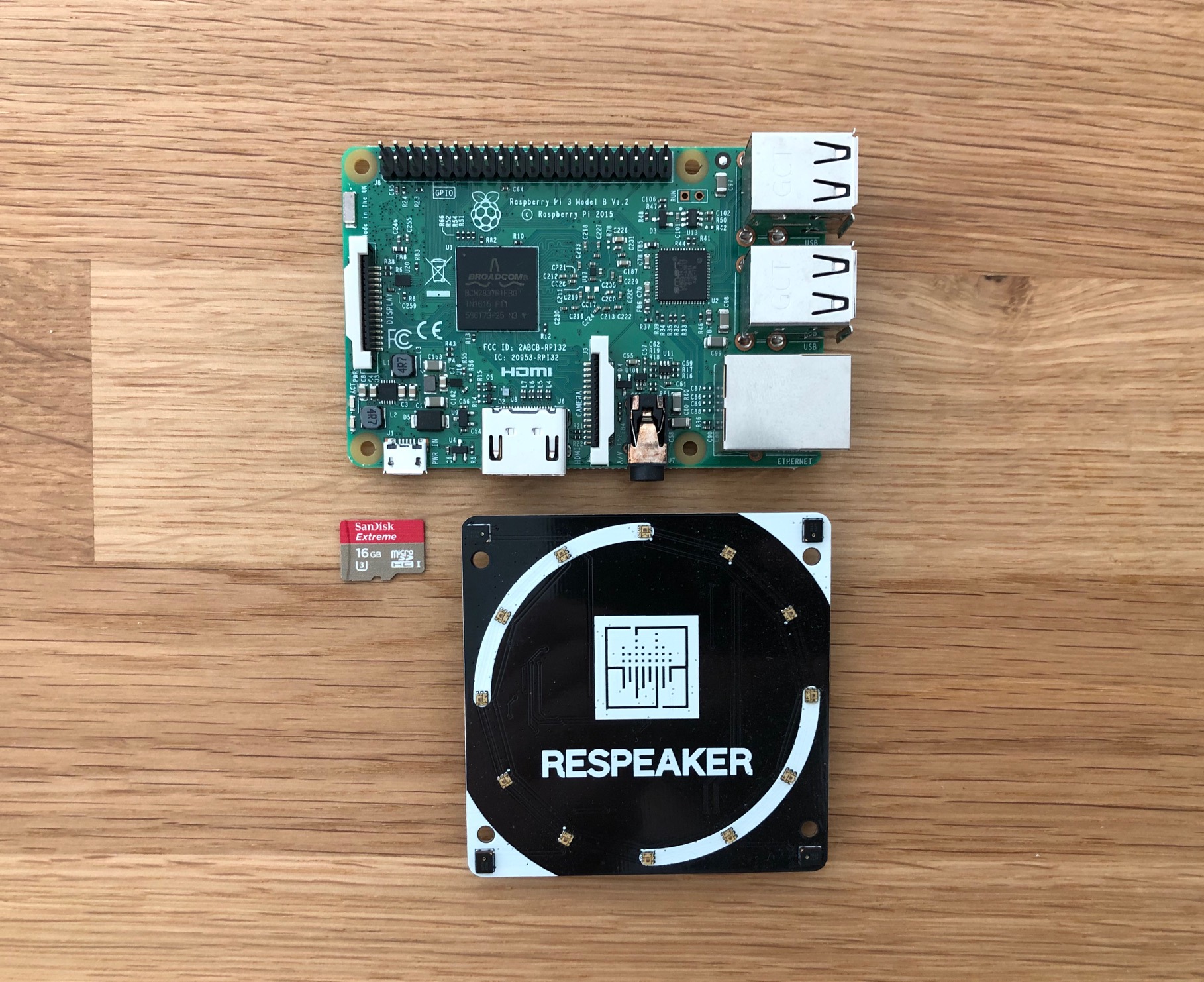 The setup: Raspberry Pi 3 + ReSpeaker