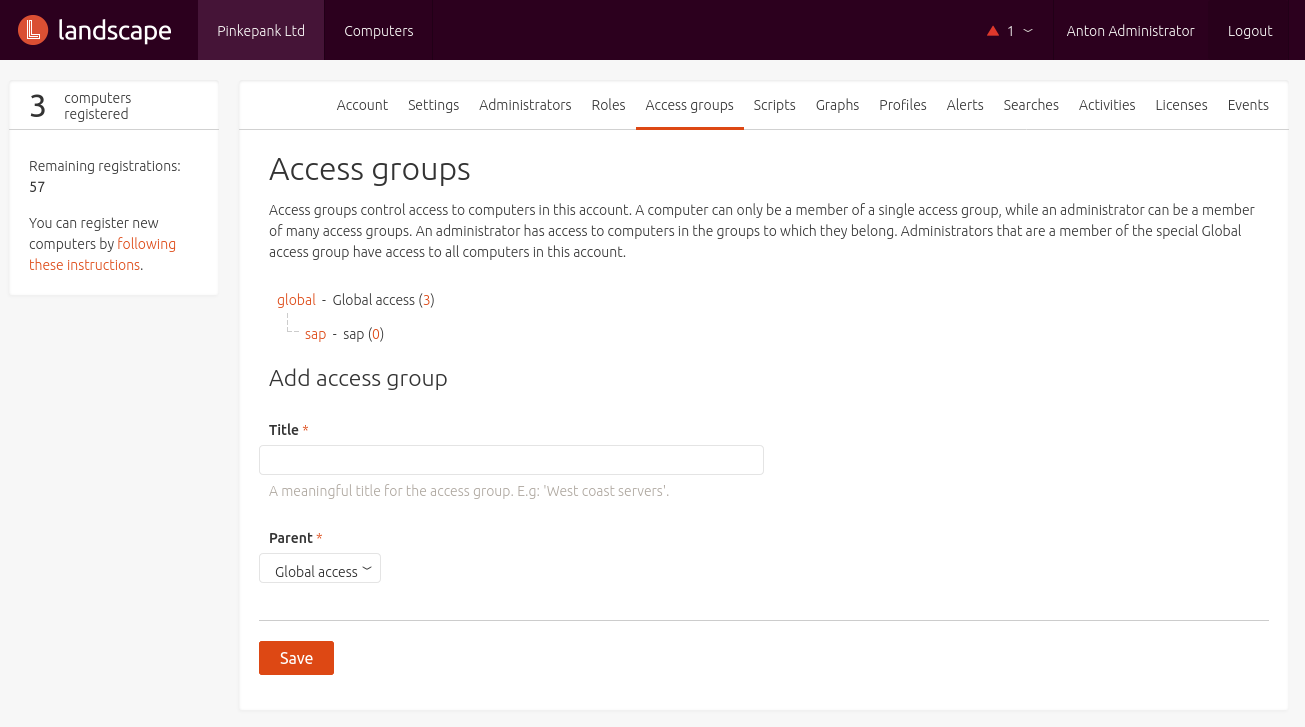 Verfügbare Access Groups