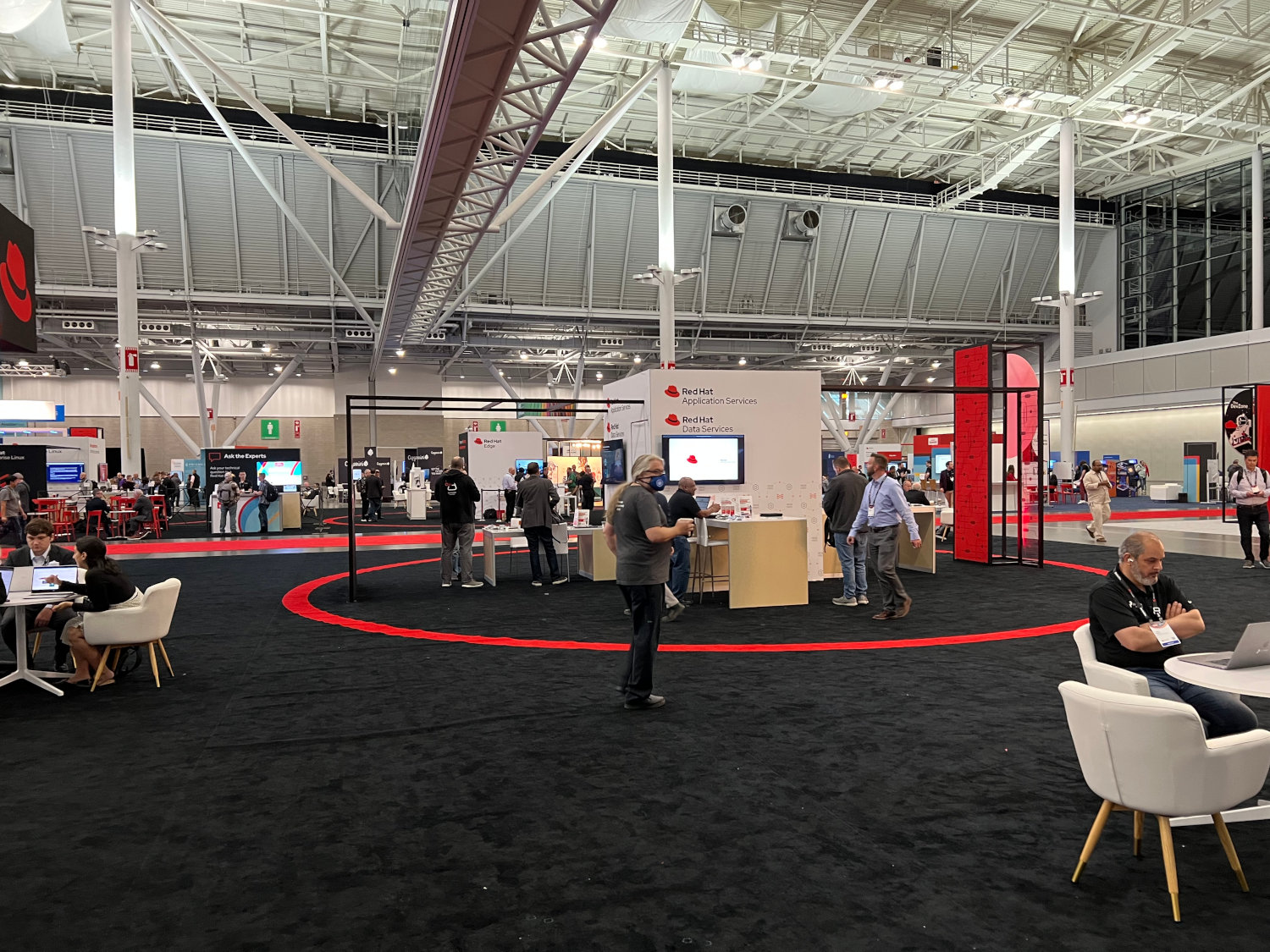 Various booths in the exhibition area