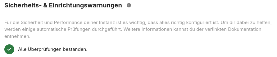 Verschwundene Warnung im Admin-Bereich